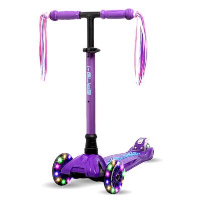 i-Glide 3 Wheel Scooter with Ribbons - Purple