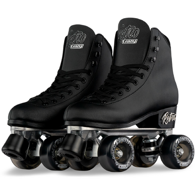 Crazy Skates Retro Roller Skates - Black Medium 3-6